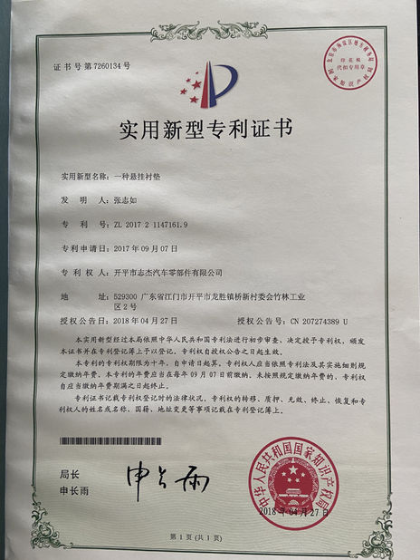 Chine Kaiping Zhijie Auto Parts Co., Ltd. Certifications