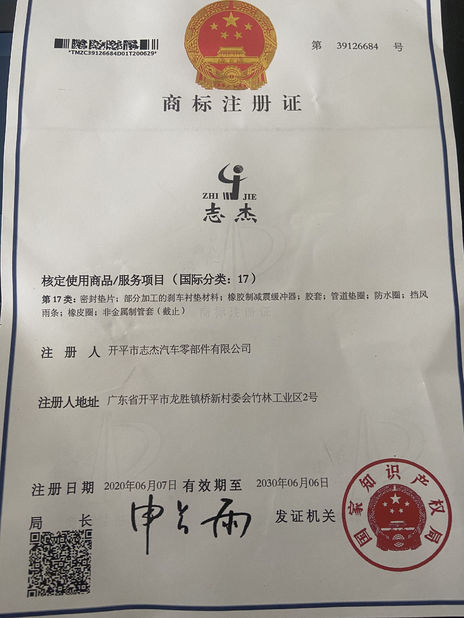 Chine Kaiping Zhijie Auto Parts Co., Ltd. Certifications